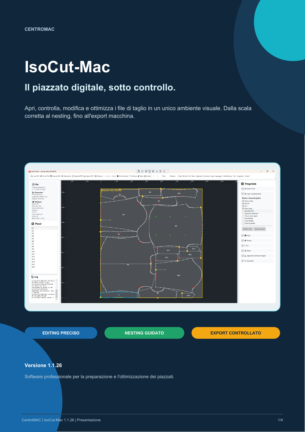 Schermata del software IsoCut-Mac