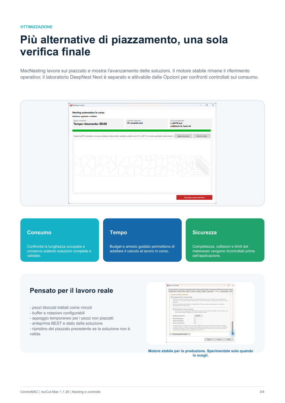 Nesting e controllo della soluzione in IsoCut-Mac