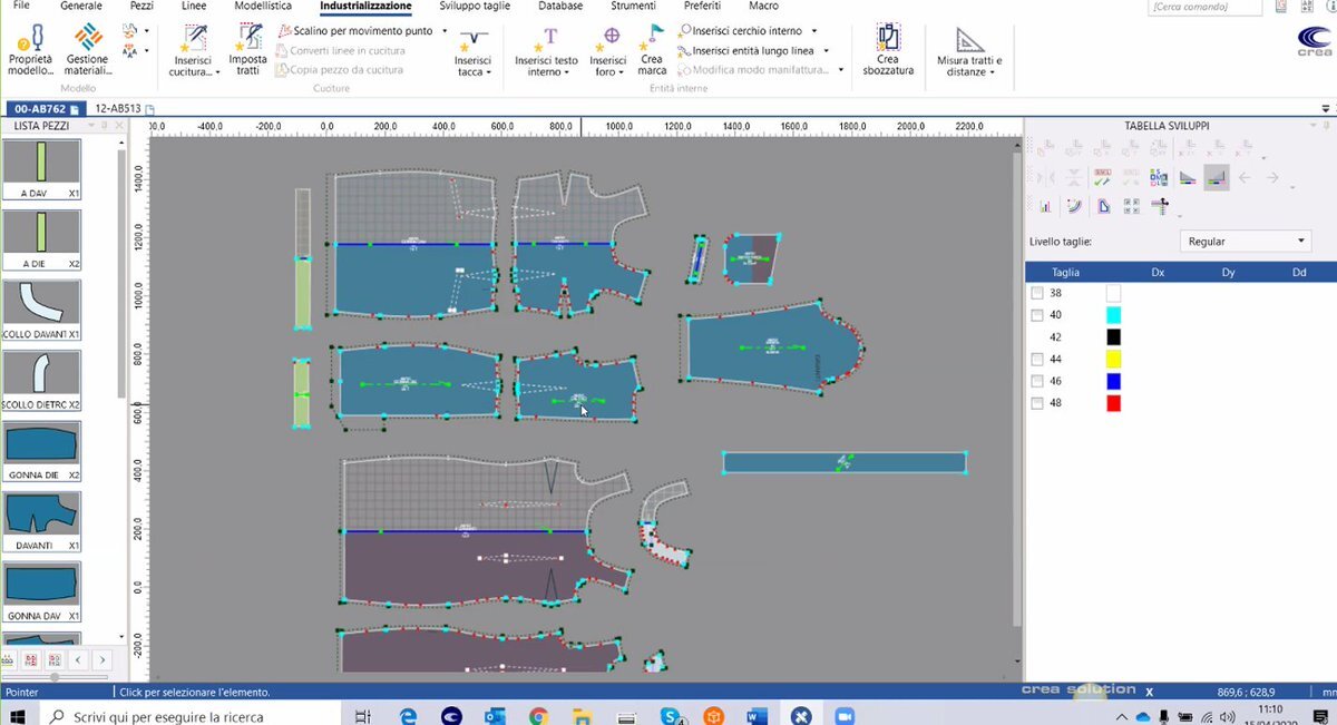 Interfaccia software CAD Crea Solution